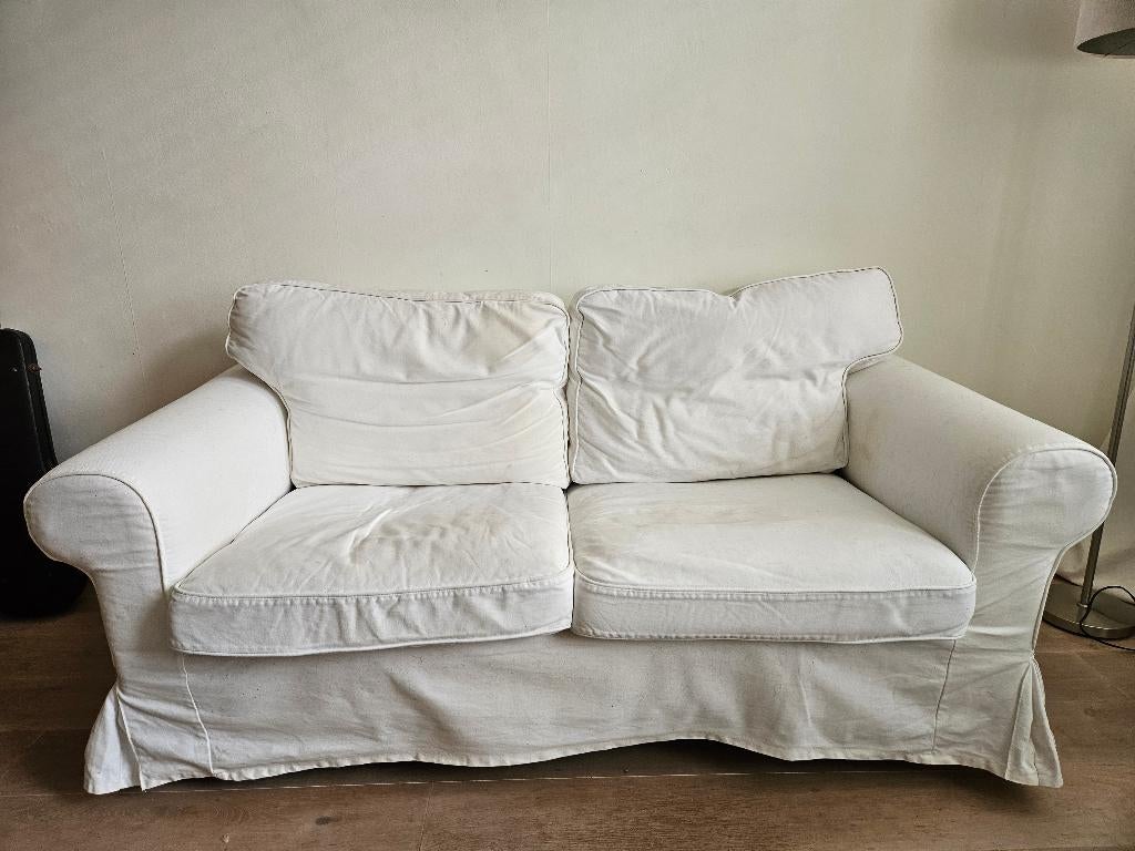 2 zits bank Ikea Ektorp creme, Huis en Inrichting, Banken | Bankstellen, Ophalen, 150 tot 200 cm, Tweepersoons, 75 tot 100 cm