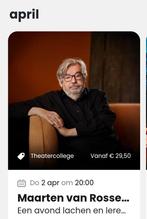 Maarten van Rossem theatertickets en parkeerkaart, Tickets en Kaartjes, Twee personen