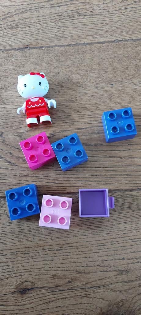Duplo Hello Kitty met diverse blokken, Ophalen of Verzenden, Gebruikt, Duplo