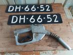 Authentieke oldtimer set kentekenplaten & een nozzle, Antiek en Kunst, Ophalen of Verzenden