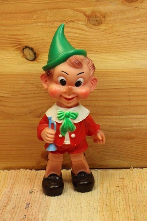 Vintage Pieper pieppop Pinokkio, Verzamelen, Disney, Ophalen of Verzenden, Peter Pan of Pinokkio, Gebruikt, Beeldje of Figuurtje