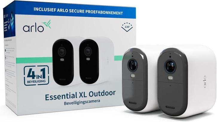 Arlo Essential HD XL - 2x Draadloze IP-Camera - Outdoor, Audio, Tv en Foto, Videobewaking, Nieuw, Buitencamera, Ophalen of Verzenden