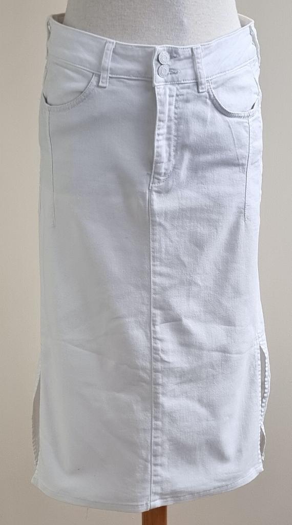 Esprit witte middel lange jeans rok mt. 34 (27), Wit, Ophalen of Verzenden, Zo goed als nieuw, Maat 34 (XS) of kleiner