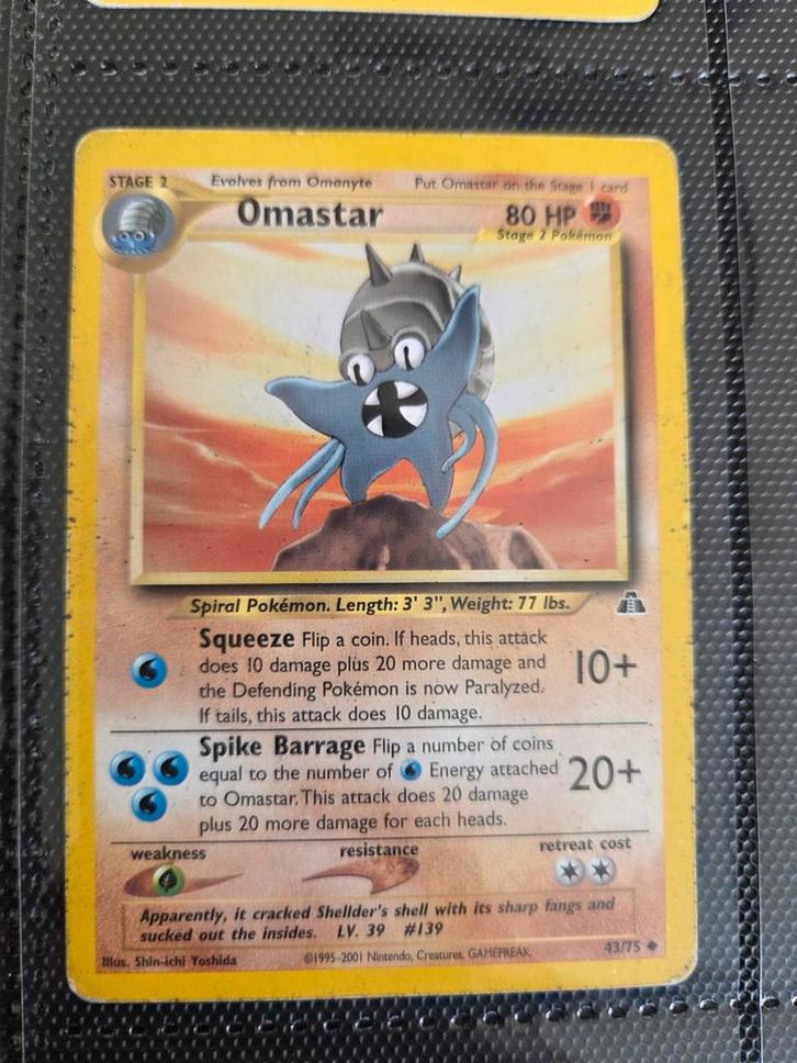 Pokémon Kaart: Omastar (43/75) - Neo Discovery, Hobby en Vrije tijd, Verzamelkaartspellen | Pokémon, Gebruikt, Losse kaart, Ophalen of Verzenden
