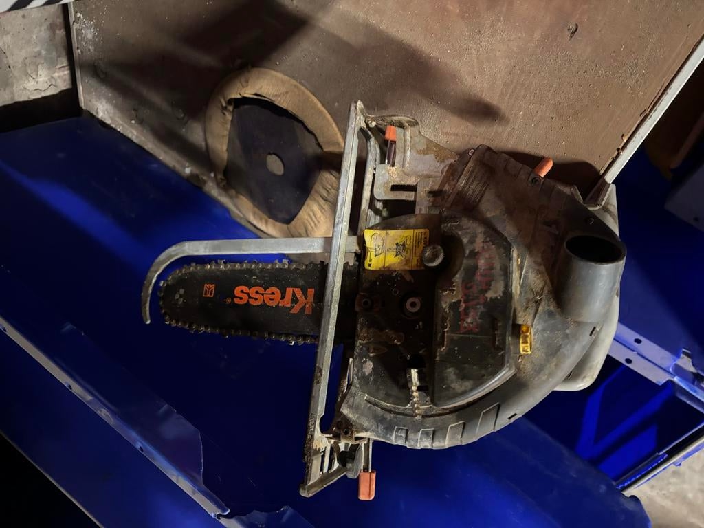 Kress zwaardzaag met reserve ketting, Gebruikt, 70 mm of meer, Kettingzaag, Ophalen of Verzenden