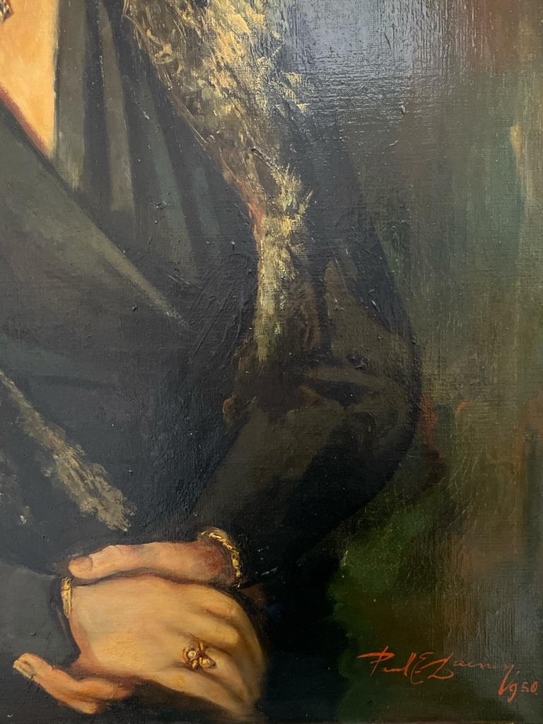 Paul E Daenen (1924-1995) - Portret van Maastrichtse Madame, Antiek en Kunst, Kunst | Schilderijen | Klassiek, Ophalen