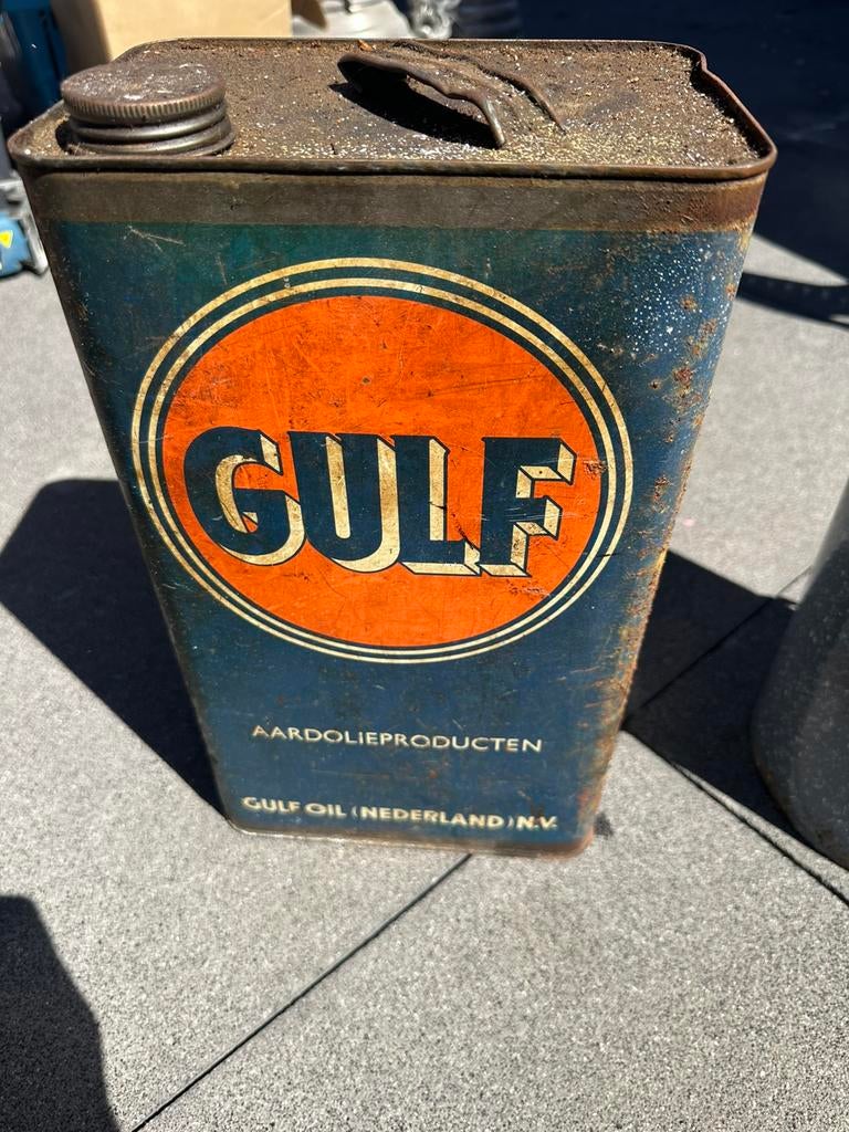 Esso 5 ltr petroleum/ gulf, Verzamelen, Ophalen of Verzenden, Zo goed als nieuw, Overige