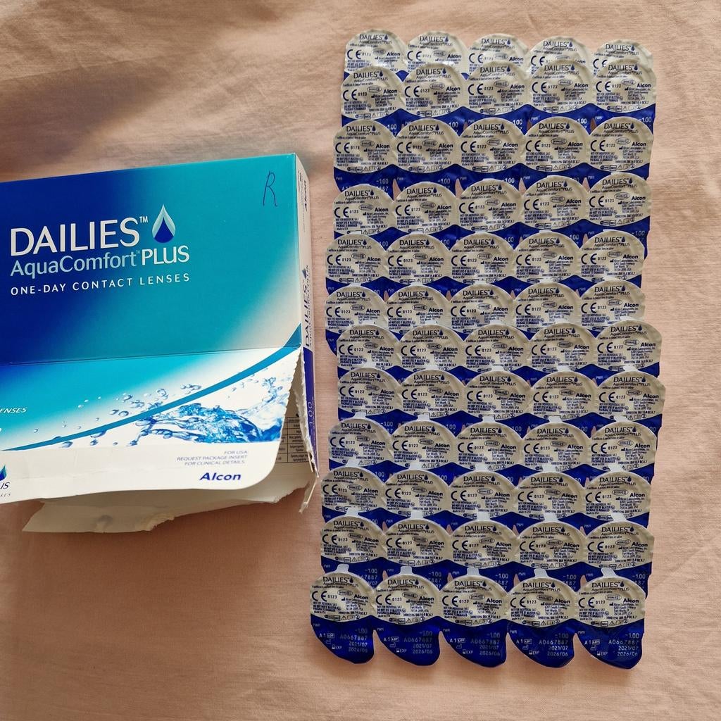 60 Dailies AquaComfort PLUS-1.00, Ophalen of Verzenden, Nieuw, Overige merken
