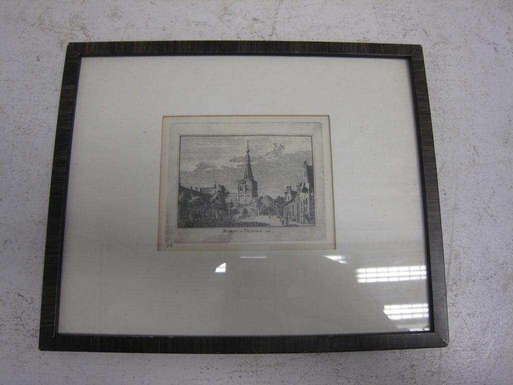 Kopergravure van Markt te Tilborg, Vermoedelijk van H,Spilma