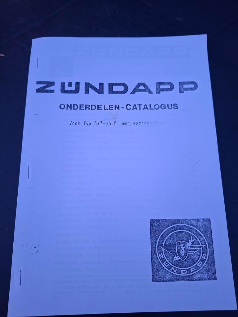Zundapp waterkoeling onderdelen boek copy, Ophalen of Verzenden