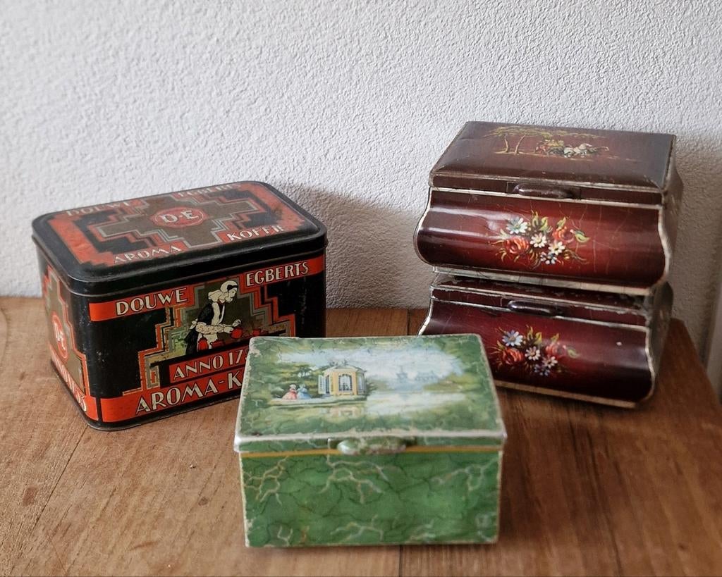 4 Pickwick/D.E.  blikken, Ophalen of Verzenden, Gebruikt, Koffie, Douwe Egberts