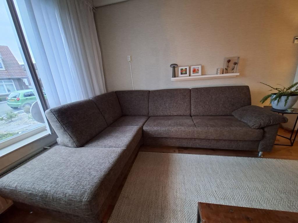 Hoekbank bruin, Huis en Inrichting, Ophalen, Gebruikt, Hoekbank, 200 tot 250 cm