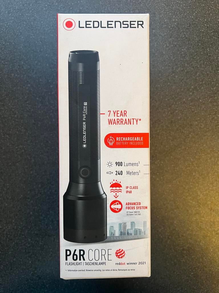 Ledlenser P6R Core Oplaadbare Zaklamp - Nieuw in Doos, Caravans en Kamperen, Zaklampen, Ophalen of Verzenden, Nieuw, Accu