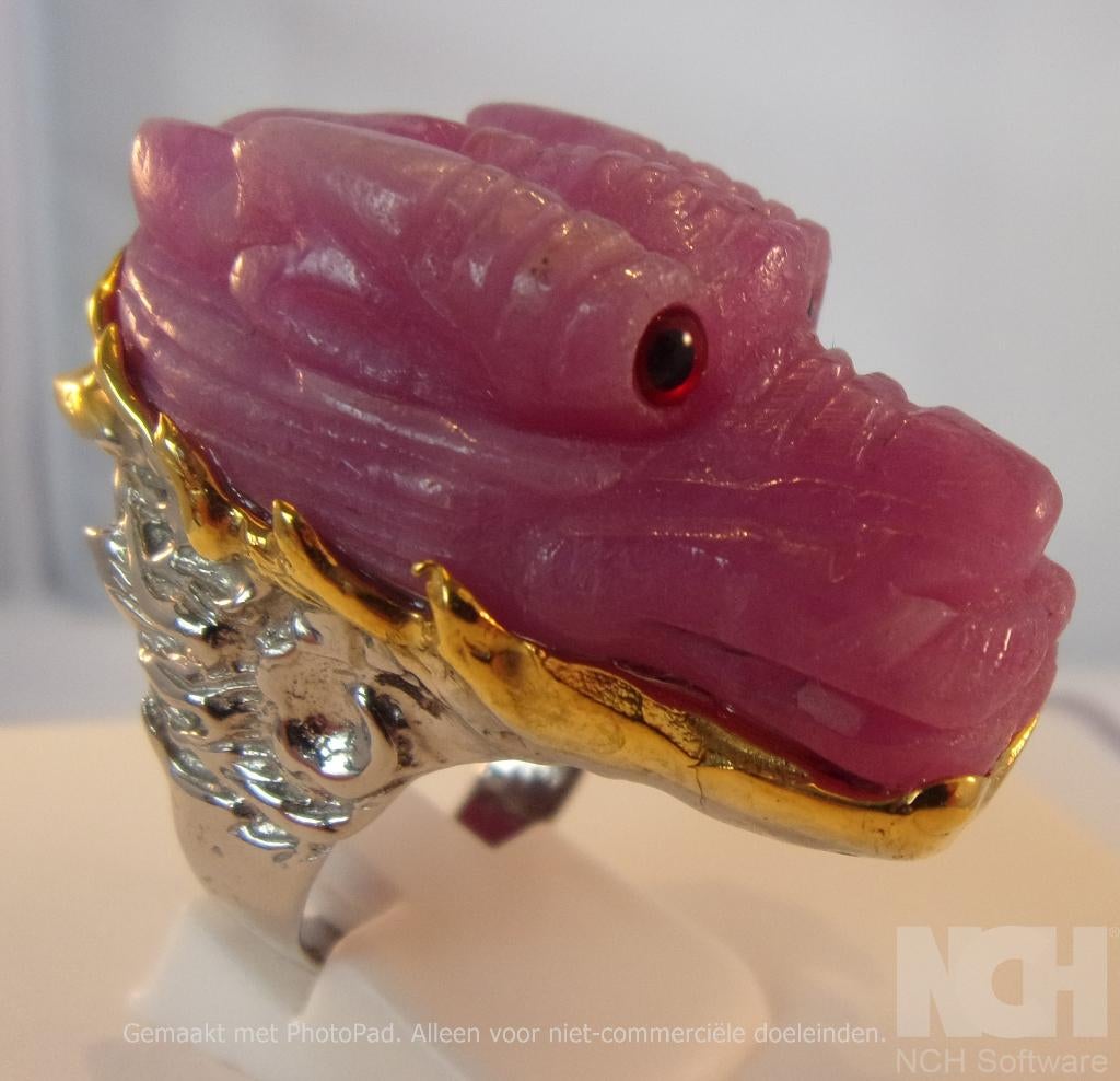 Nieuwe HEREN ring met Robijn- 32,51 gram- unieke ring, 20 of groter, Verzenden, Heer, Nieuw