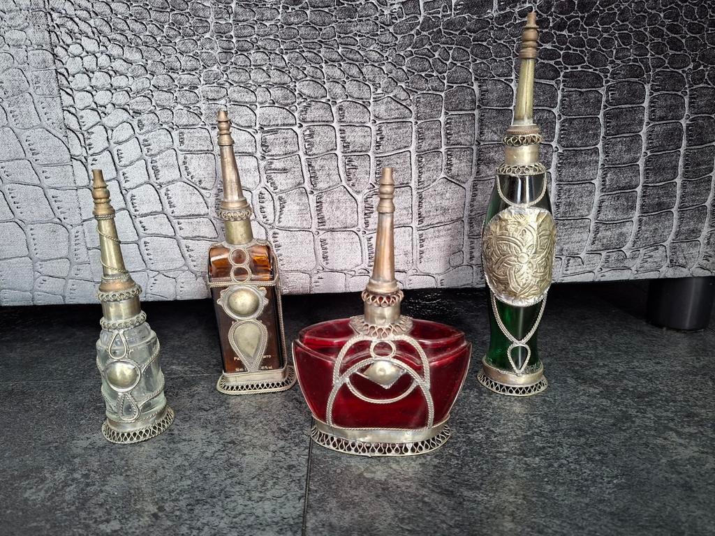 Vintage Marokkaanse parfumflesjes - Set van 5, Ophalen of Verzenden