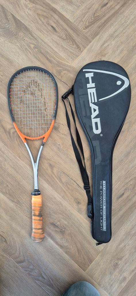 Head Titanium Squash Racket met hoes, Sport en Fitness, Squash, Ophalen of Verzenden, Gebruikt, Racket, Met hoes