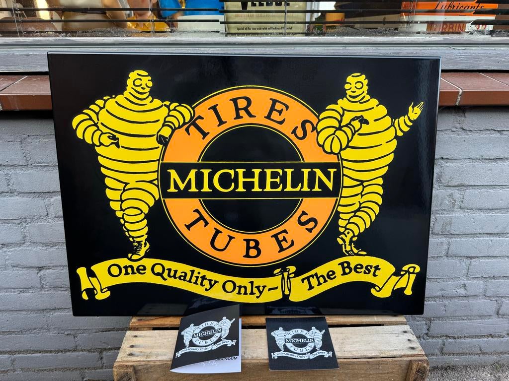 Michelin Tires Emaille Reclamebord - Nieuwstaat, Antiek en Kunst, Ophalen