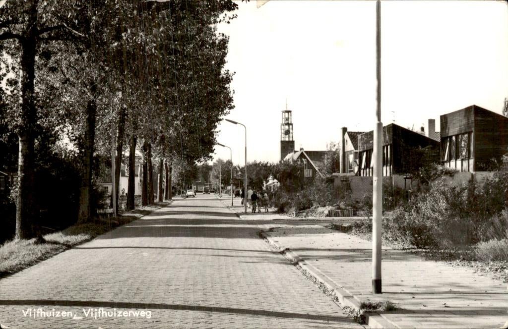 Vijfhuizen - Vijfhuizerweg - Straatzicht, Ophalen of Verzenden, 1960 tot 1980, Gelopen, Noord-Holland