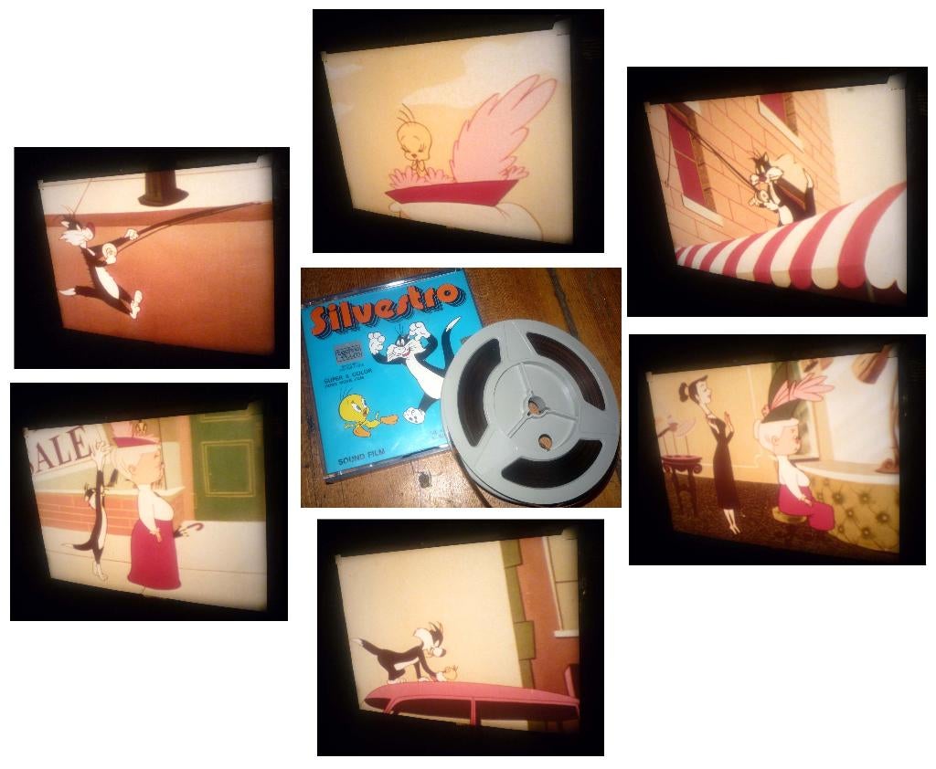 8mm film Sylvester & Tweety Bird in a Bonnet - kleur 60mtr, Ophalen of Verzenden, 8mm film