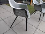 4 Tuinstoelen Grijze Kuipstoel Kunststof, Ophalen, Gebruikt, Kunststof