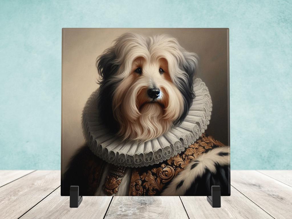 Barok Stijl - Bearded Collie tegel, Verzenden, Nieuw