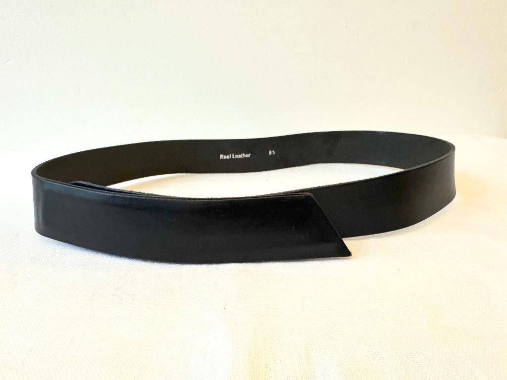 zwarte leren riem 95 cm klittenband elegant, Kleding | Dames, Riemen en Ceinturen, Zwart, 90 tot 100 cm, Tailleriem, Ophalen of Verzenden