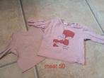 2x Roze shirtje maat 50 - Nooit gedragen, Kinderen en Baby's, Babykleding | Maat 50, Ophalen of Verzenden, Nieuw, Meisje, Shirtje of Longsleeve