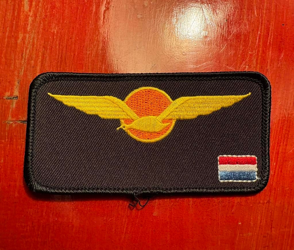 KLu name tag patch, Verzamelen, Ophalen of Verzenden, Zo goed als nieuw, Patch, Badge of Embleem