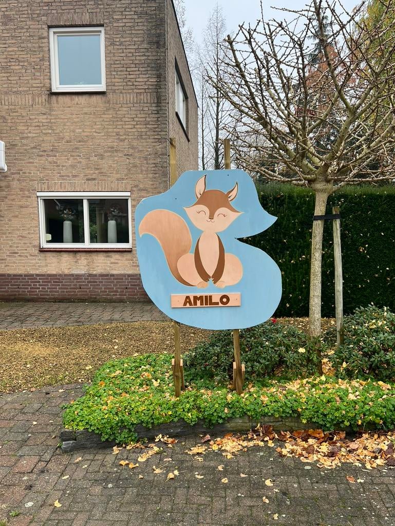 Geboortebord met nieuw naamplankje, Kinderen en Baby's, Kraamcadeaus en Geboorteborden, Ophalen, Zo goed als nieuw, Geboortebord