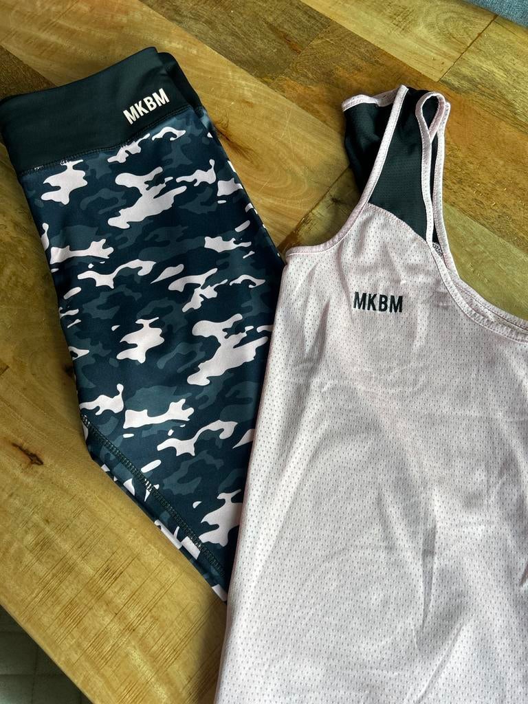MKBM Sportset: Legging en Top L (Zo goed als nieuw), Kleding | Dames, Sportkleding, Zwart, Maat 42/44 (L), Ophalen of Verzenden