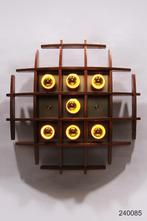 Iconic Angelo Brotto Wooden Wall Lamp, 1960s Design, Ophalen of Verzenden, Zo goed als nieuw, Glas, Italy Deisgn