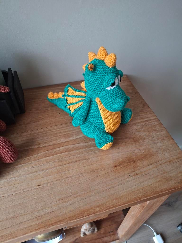 Nieuwe handgehaakte draak van katoen, Handgemaakt, Overige typen, Nieuw, Ophalen of Verzenden