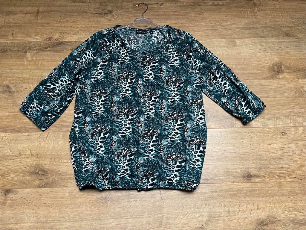 So Soire Blouse met dierenprint - Maat L, Ophalen of Verzenden, Zo goed als nieuw, Maat 42/44 (L), Groen