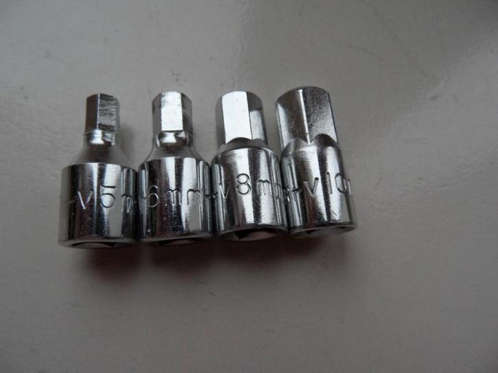 inbus 6 doppen 4 4,5 5 5,5 11 aandrijving 1/4, Doe-het-zelf en Verbouw, Gereedschap | Handgereedschap, Zo goed als nieuw, Ophalen of Verzenden