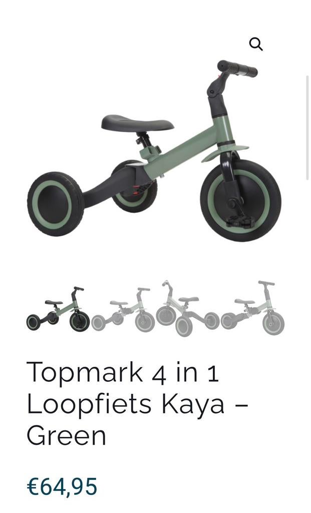 Topmark 4 in 1 loopfiets/driewieler, Ophalen of Verzenden, Zo goed als nieuw