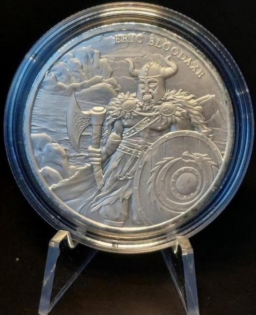 Zilveren munt 1 oz Legendary Warriors Eric Bloodaxe, Postzegels en Munten, Munten | Nederland, Verzenden