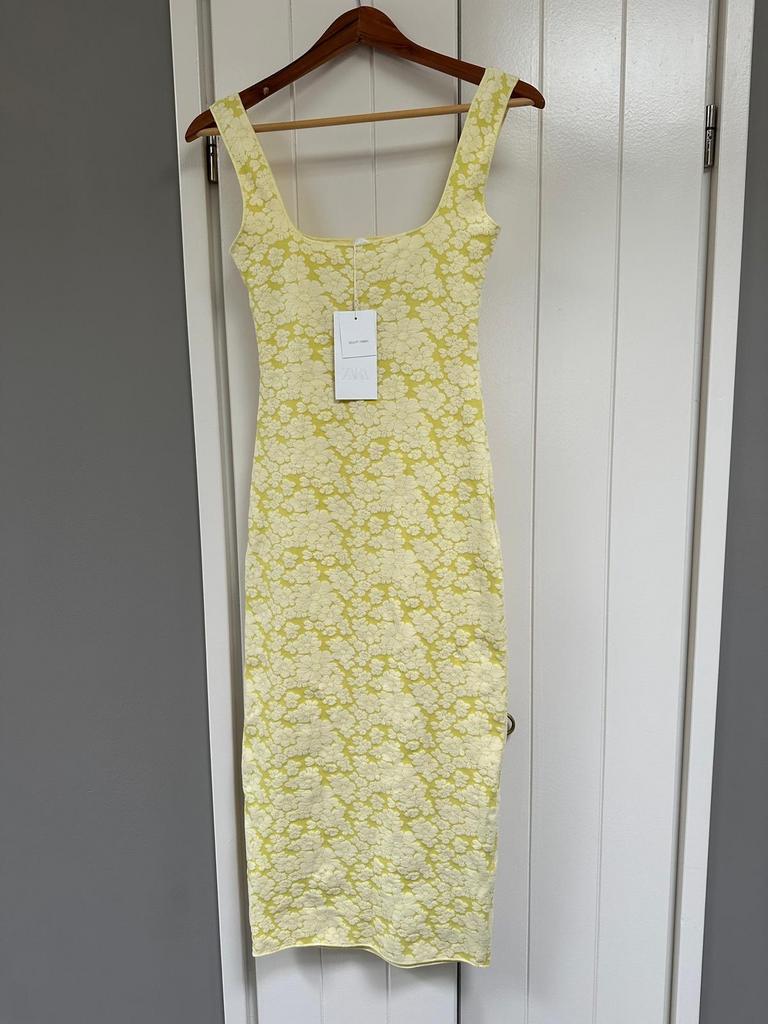Zara jurk geel met bloemenprint maat s, Geel, Nieuw, Ophalen of Verzenden, Maat 36 (S)