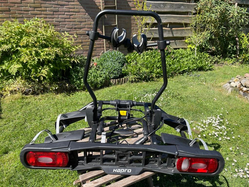 Hapro Atlas 2 fietsendrager voor trekhaak, Auto diversen, Fietsendragers, Gebruikt, Trekhaakdrager, 2 fietsen, Elektrische fiets
