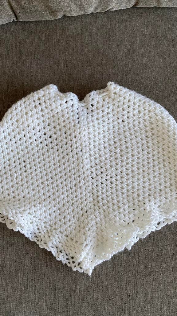 Handgehaakte witte poncho voor baby/kind, Ophalen, Zo goed als nieuw, Meisje