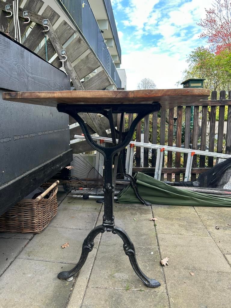 Gietijzer onderstel tafel leuk voor tuin, Ophalen, Gebruikt, Rechthoekig, Metaal