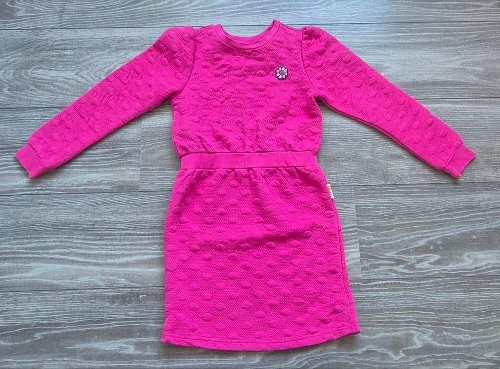 Roze jurk met bloem detail, maat 122/128, Kinderen en Baby's, Kinderkleding | Maat 122, Sweet, Meisje, Ophalen of Verzenden, Zo goed als nieuw