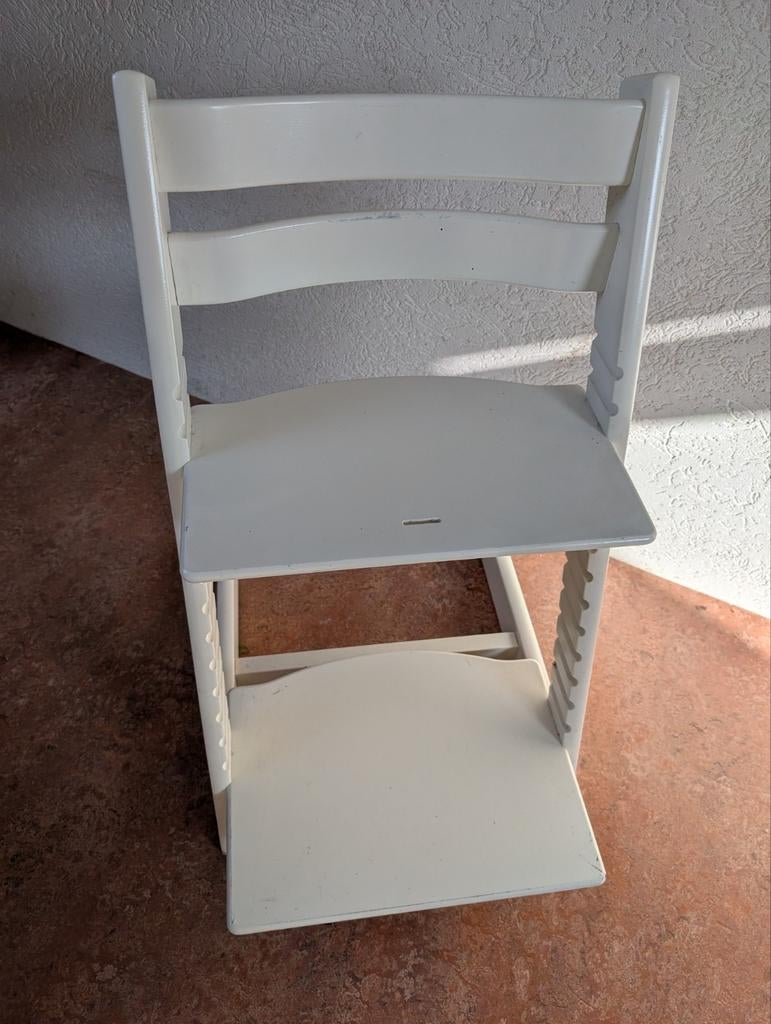 2x Witte Tripp trapp., Ophalen, Gebruikt, Meegroeistoel