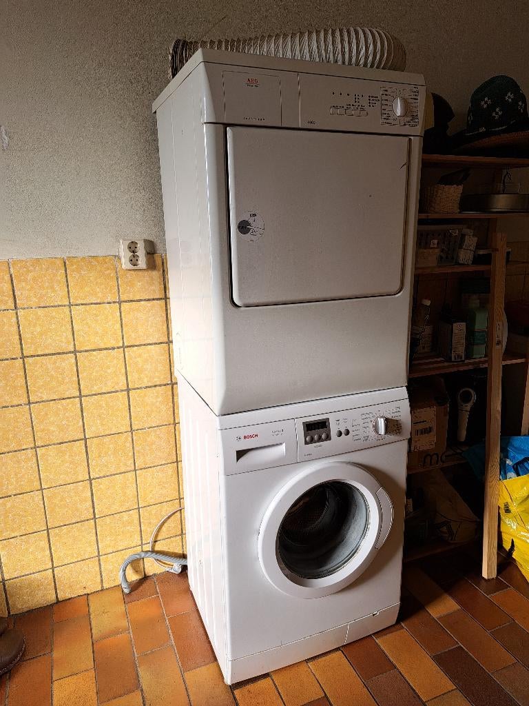 Bosch wasmachine VarioPerfect en AEG droger, Ophalen, Gebruikt, Voorlader, 85 tot 90 cm