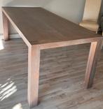 Massief eiken eethoek met 6 stoelen, Ophalen, Gebruikt, Tafel: Grey Brushed; Stoelen: Tommychairs Luisa, 50 tot 100 cm