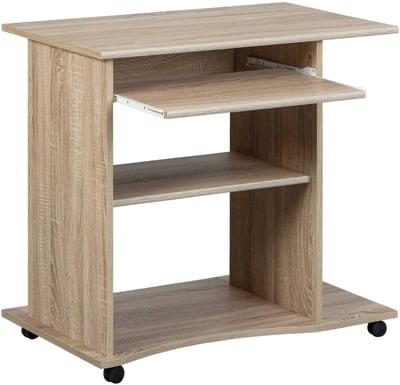 Compact computerbureau met uitschuifbaar toetsenbordblad, Ophalen, Gebruikt, Spaanplaat of MDF, Bruin