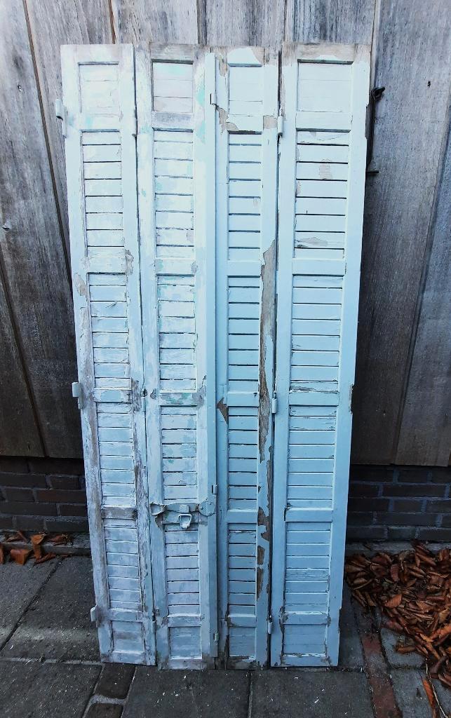 twee sets vintage houten luiken, Antiek en Kunst, Curiosa en Brocante, Ophalen