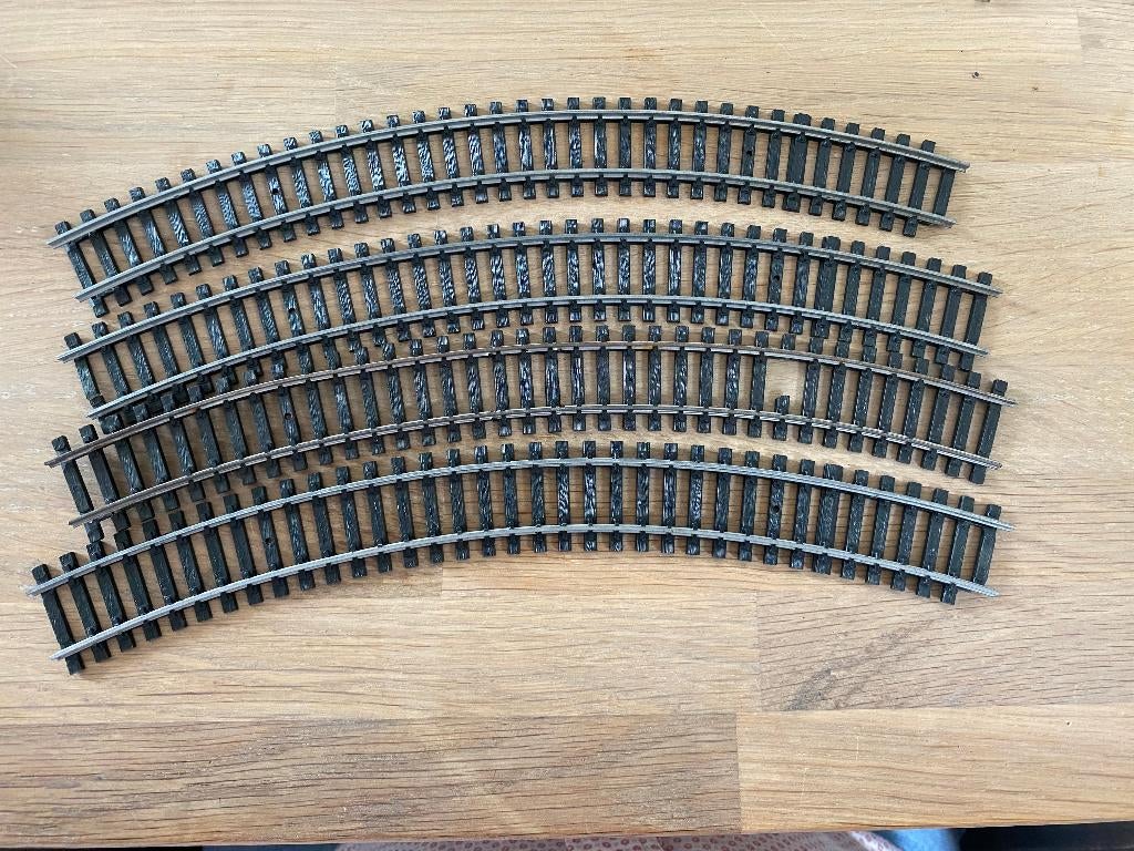 4 HO gebogen rails Jouef 470 R=325 R=12 3/4, Gelijkstroom, Jouef, Rails, Ophalen of Verzenden