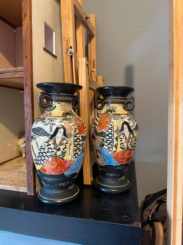 Antiek Japanse Satsuma vasen, Antiek en Kunst, Antiek | Vazen, Ophalen of Verzenden
