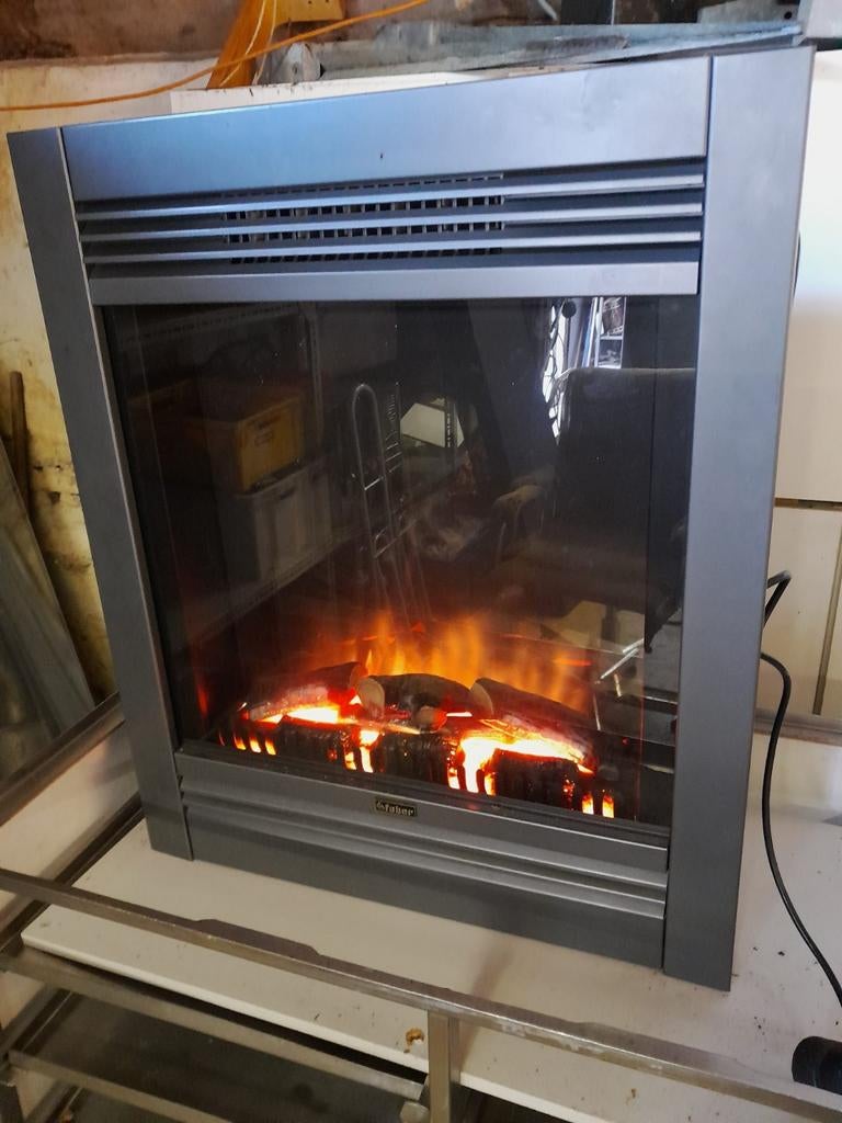 Faber Varda Inbouw Elektrische Sfeerhaard - Mat Zwart, Ophalen, Gebruikt, Inbouwhaard, Elektrische haard