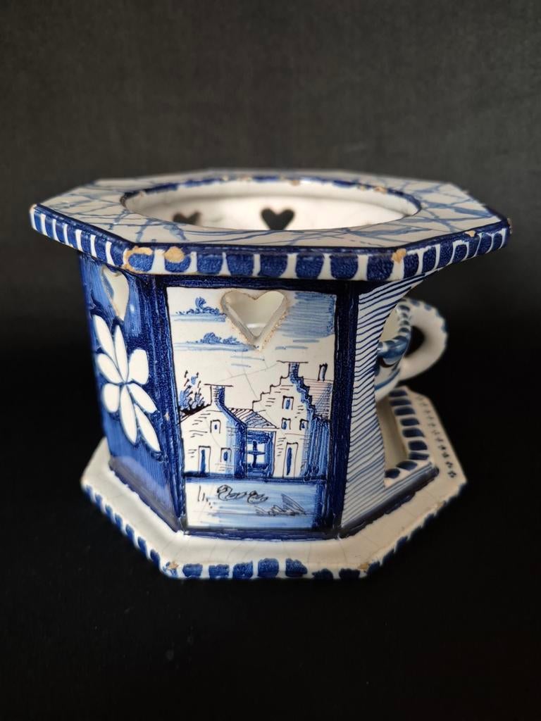 Tichelaar Makkum theelicht 19e eeuws, Ophalen of Verzenden